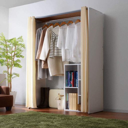 ワイエムワールド 伸縮式 クローゼットハンガー ホワイト 129~200.5×55×180(cm)  棚なし 200㎝タイプ HN-6