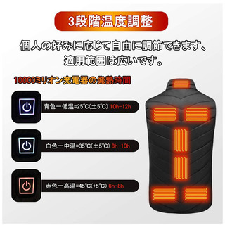 加熱ベスト　加熱服　USB充電式　新品・未使用の画像