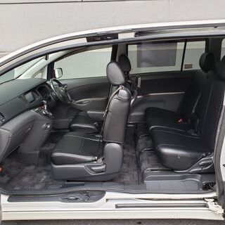 アイシス　プラタナＬＴＤ　Ｈ22後期モデル　車検3/6　走行96000ｋ　両側パワースライド　社外ストラーダナビ＆フルセグＴＶ＆リヤモニター　バックカメラ　純正エアロ＆社外15ＡＷ　ローダウン　革調シートカバーの画像