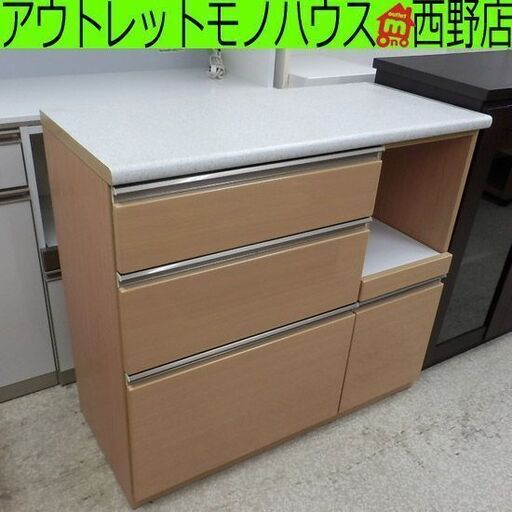 店頭受け渡し】 ニトリ 茶色 レンジボード コパン 80KB DBR3 中古品