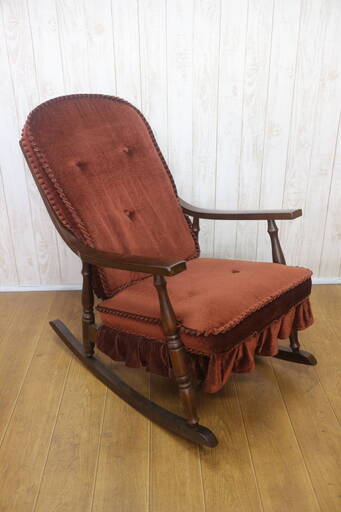 柏木工　かしわ　ロッキングチェア　レトロ　クッション付き 椅子