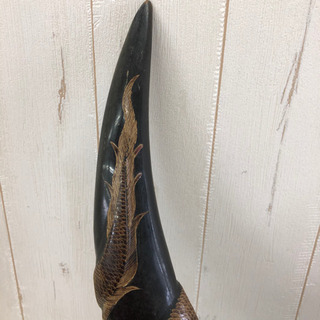 いまなら木製台も付属！無料！水牛の角☆龍の飾りがカッコイイお品です♪の画像