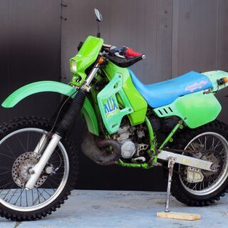 愛媛発★ kawasaki KDX200SR エンジンキック一発 社外チャンバー =始動動画有= 6速 モトクロス レース仕様 オフロード お探しの方等に♪の画像