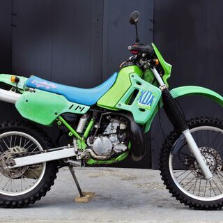 愛媛発★ kawasaki KDX200SR エンジンキック一発 社外チャンバー =始動動画有= 6速 モトクロス レース仕様 オフロード お探しの方等に♪の画像