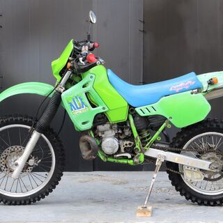 愛媛発★ kawasaki KDX200SR エンジンキック一発 社外チャンバー =始動動画有= 6速 モトクロス レース仕様 オフロード お探しの方等に♪の画像