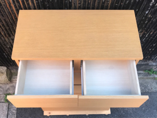 無印良品　オーク材チェスト　6段ワイド