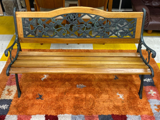 【リサイクルストアスターズ鹿大通店】ガーデンベンチ　室内使用・保管　125.5cm