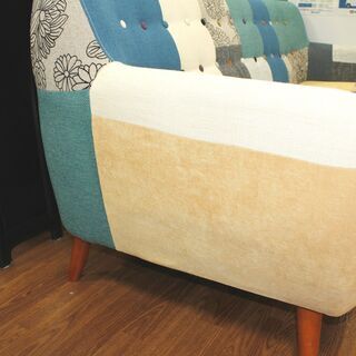 トレファク府中店】パッチワーク3人掛けソファー マルチカラー 島忠取扱