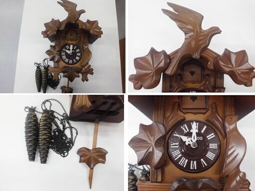  鳩時計 MIKEN CUCKOO CLOCK 木製 からくり時計 アンティーク レトロ 手動式 幅26×奥行18×高51㎝ 壁掛け時