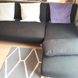 12/13まで　３人掛けソファ/ブラックの画像