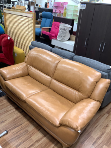 2人掛けソファー　大塚家具　キャメル