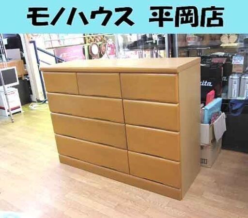 ニトリ ローチェスト 幅120×奥行42×高さ88cm ペルレ120 ライトブラウン チェスト タンス 箪笥 引出し NITORI ☆ 札幌市 清田区 平岡