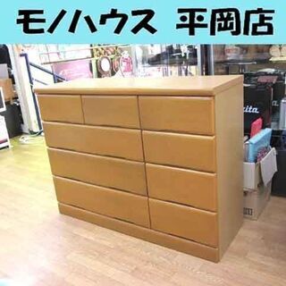 ニトリ ローチェスト 幅120×奥行42×高さ88cm ペルレ120 ライトブラウン チェスト タンス 箪笥 引出し NITORI ☆ 札幌市 清田区 平岡