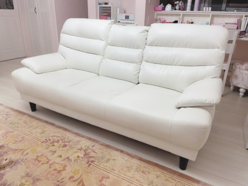 【訳あり】三人掛けソファー　合皮