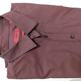 値下げしました！！HUGO BOSS メンズシャツ(色：バーガンディ）の画像