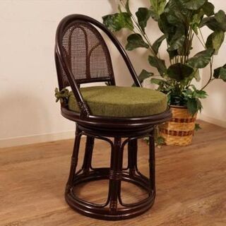 【新品 】楽々ラタン 360度回転 座椅子 　アウトレット