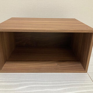【MUJI 無印良品】スタッキングチェスト・ハーフ・オープン／ウォールナット材　※手渡し限定　スタッキングシェルフの画像