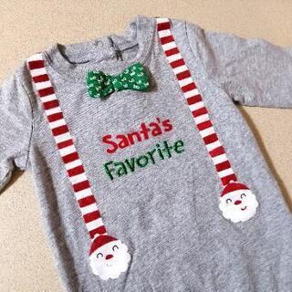 新品 クリスマス ロンパース ボディスーツ 肌着 70cm サンタさん トナカイの画像