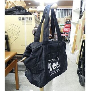 札幌【Lee マザーバッグ】ブラック 幅38cm コットン ショルダーバッグ トートバッグ リー 黒 0425295 白石店の画像