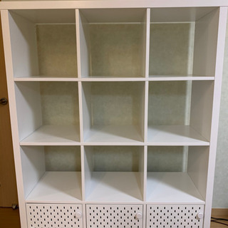 IKEA シェルフ 棚 カラックス 扉付き 白