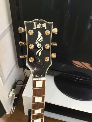 レスポールカスタム　黒　BURNY　弦新品交換済み＋ROLANDスピーカー2セット