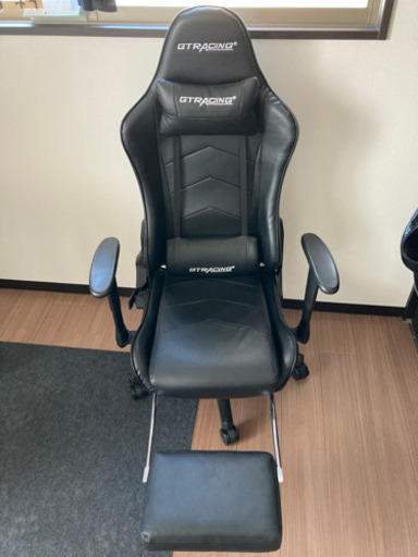 【美品】【半額以下】GTRACING ゲーミングチェア オットマン オフィスチェア デスクチェア マッサージ 収納式フットレスト 高さ