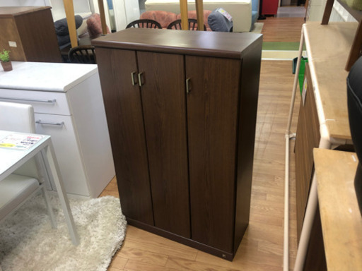 【リサイクルショップ八光　田上店　配達・設置OK】ダークブラウン　シューズBOX