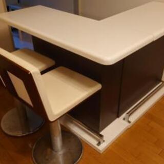 おうちBAR! カウンターテーブル型食器棚 & カウンターチェア...