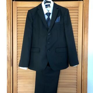 男児用スーツ(165cm，黒、ジャケットとパンツ)