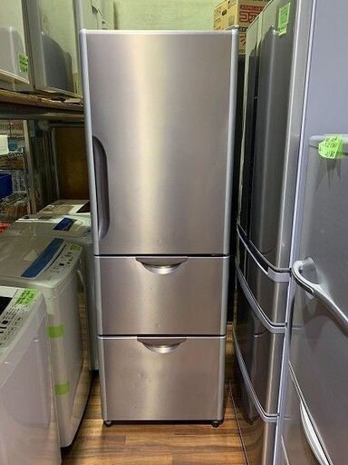 【苫小牧バナナ】2003年製 日立/HITACHI 355L 冷蔵庫 solfege ソルフェージュ 右開き R-S36RV グレー系 2人暮らし向け 清掃済み