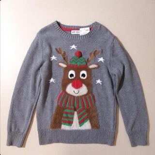新品 H&M トナカイ ニット セーター 135/140 クリス...