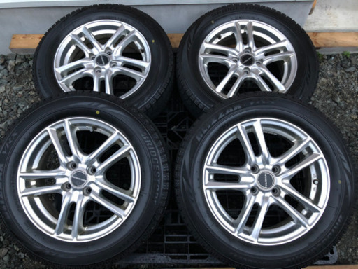 フィット アクア ブリヂストン スタッドレス 2019年製 バリ山 アルミ付