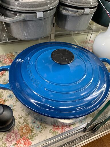 ルクルーゼ　両手鍋　ブルー