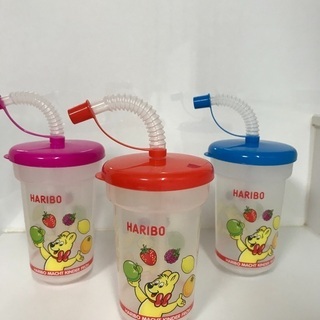 【美品】ハリボ ストロー付きカップ(６色セット)