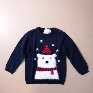新品 H&M しろくま ニット セーター 85cm クリスマス ...