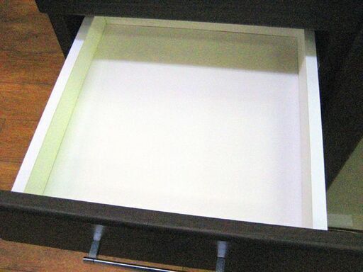 ミドルレンジボード 80×42×115cm ホワイト×ダークブラウン 木目調 キッチン 家具 収納 キッチンボード 食器棚 札幌 厚別