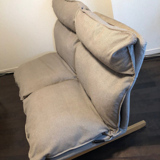 【無印良品】ハイバックリクライニングソファ　2シーター（2人掛け・ラブソファ・座椅子）ブラウン　値下げしましたの画像
