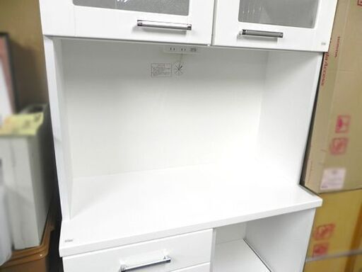 レンジボード 幅88.5×奥41.5×高さ210 ホワイト 白 キッチン収納 食器棚 収納 ☆ 札幌市 白石区 東札幌 アウトレットモノハウス白石店