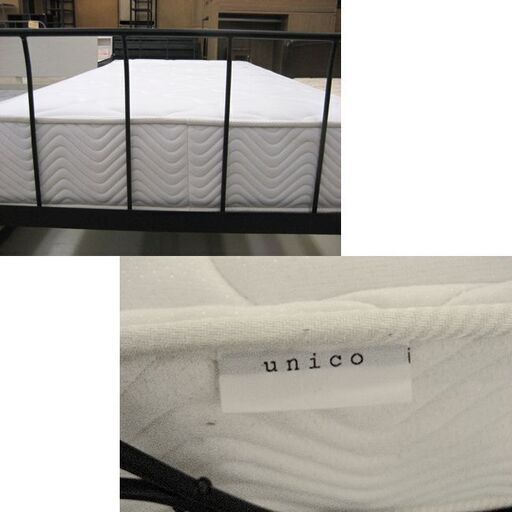 シングルベッド マットレスunico! アイアンフレーム 101×200×74cm マットレス厚さ21cm すのこ式 ベット 家具 札