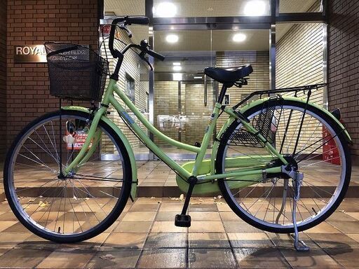 【中古】 軽快車 26インチ 蛍光イエロー