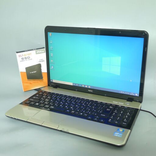 送料無料 ゴールド 新品SSD256GB ノートPC 中古良品 15.6型 NEC LS550ES4KS 第2世代Core i5 8GB BDRE 無線 Windows10 テンキー LibreOffice