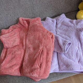 ユニクロ フリース2枚組 130の画像