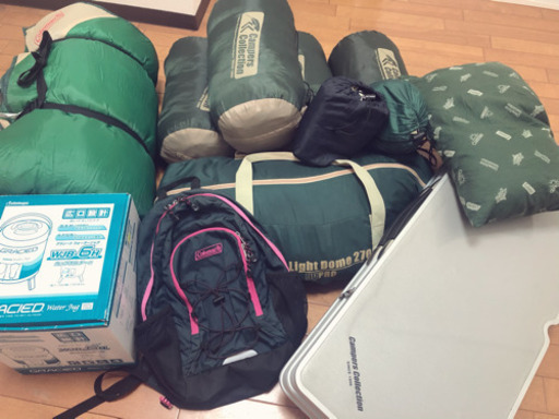 【キャンプ用品セット】Colemanテント・シュラフ・枕・インナーマット他おまけ多数