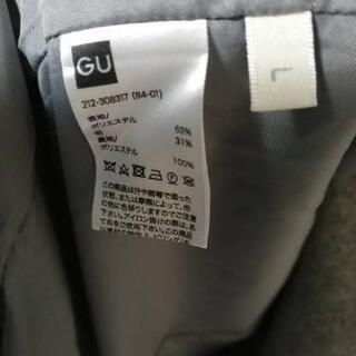 GU　ウールブレンドノーカラーコート　グレーの画像
