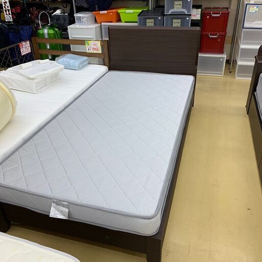 大川家具　シングルベッド　未使用マットレス付き