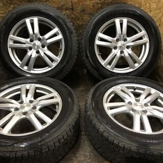 【DUNLOP WINTER MAXX SJ8 225/65R17】スタッドレス【DUFACT 社外 17インチ 7J5HPCD114.3+38】ハリアー等　(VTB328) クレジットカード QR決済可能