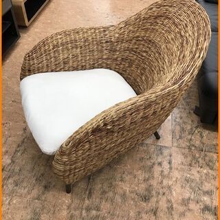 【引取限定】アバカ材　アジア調チェア　中古　【小倉南区葛原東】