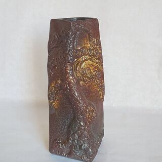 美里焼花瓶　変わり花瓶　角花瓶　アンティーク
