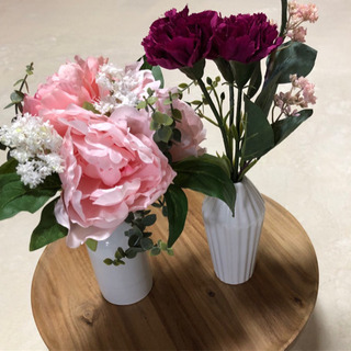 【IKEA】スミッカ　造花ブーケ3点セット　花瓶付き