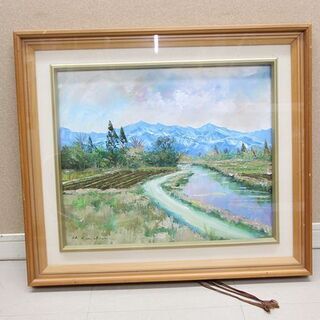 油絵 木曽福島 佐田光 高さ53.5cm×横幅61.5cm×奥行5.5